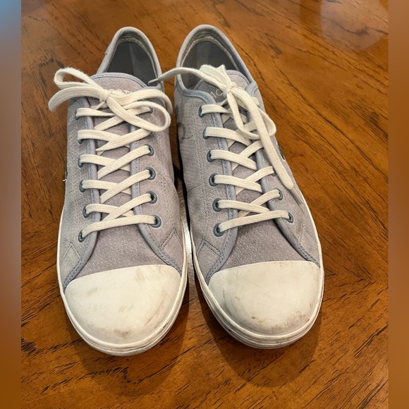Lacoste baby blue/ gray suede Retro style sneakers. GUC! Super preppy! - Picture 2 of 10